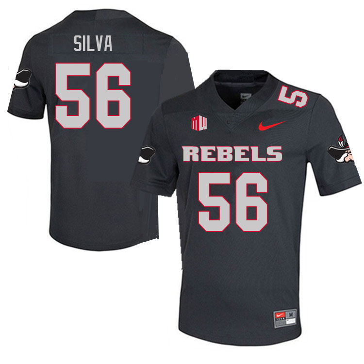 Men #56 Evan Silva UNLV Rebels College Football Jerseys Sale-Charcoal - Click Image to Close